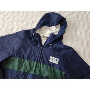 Vtg 90's Walt Disney World Windbreaker Jacket Mickey Half Zip Green & Blue Small
